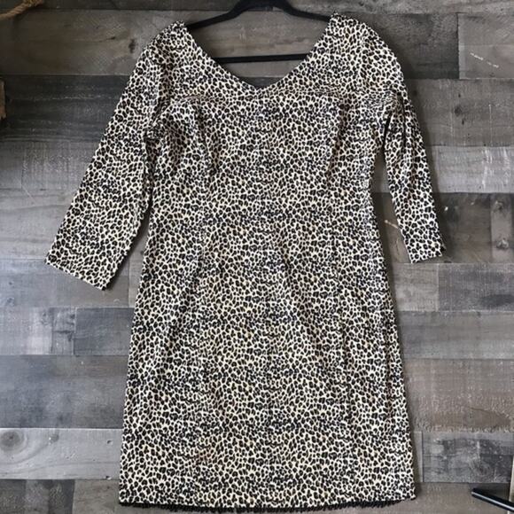 Robbie Bee Plus Size Vintage Animal Print Dress Cheetah Sexy Size 14 Fringe - Picture 1 of 8